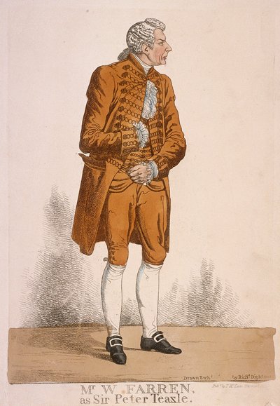 O ator William Farren como Sir Peter Teazle, 1824 de Richard Dighton