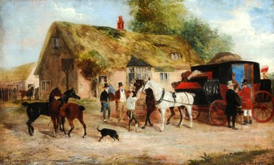 Cena de um coche, c.1875 (óleo sobre tela) de Richard Dodd Widdas