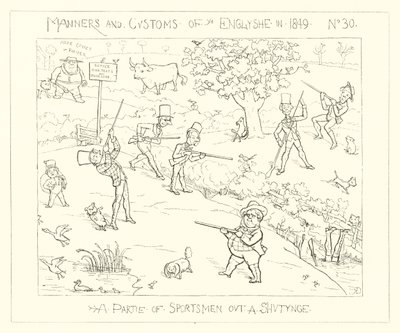 1849, um grupo de desportistas atirando de Richard Doyle