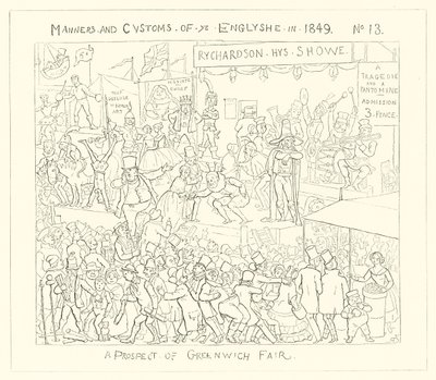 1849, uma perspectiva da feira de Greenwich de Richard Doyle