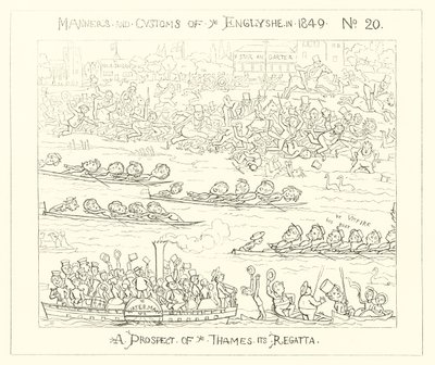 1849, uma perspectiva da Regata do Tâmisa de Richard Doyle