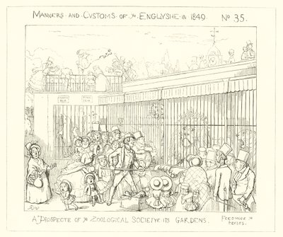 1849, uma perspectiva dos jardins da Societys Zoological de Richard Doyle