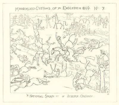 1849, o esporte nacional da perseguição do campanário de Richard Doyle