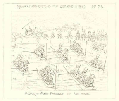 1849, o esporte da pesca de punt off Richmond de Richard Doyle