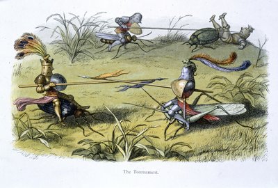 Cavaleiros elfos duelando de Richard Doyle
