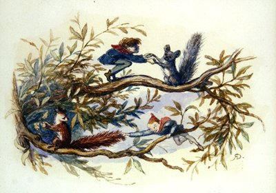 Goblins e Esquilos (aguarela sobre papel) de Richard Doyle