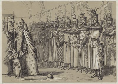 Henrique III encontra seu Parlamento (aquatinta) de Richard Doyle