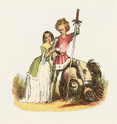 Ilustração para Jack The Giant Killer (cor litho) de Richard Doyle