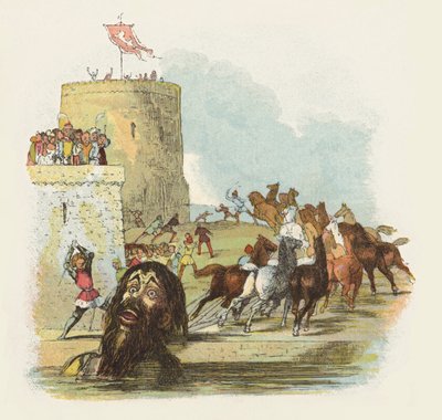 Ilustração para Jack The Giant Killer (cor litho) de Richard Doyle