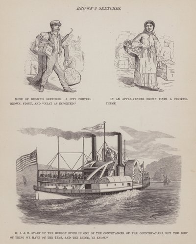 Página de The American Tour of Messrs Brown, Jones and Robinson (gravura) de Richard Doyle