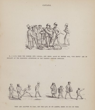 Página de The American Tour of Messrs Brown, Jones and Robinson (gravura) de Richard Doyle