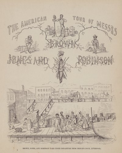 Página de The American Tour of Messrs Brown, Jones and Robinson (gravura) de Richard Doyle