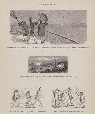 Página de The American Tour of Messrs Brown, Jones and Robinson (gravura) de Richard Doyle