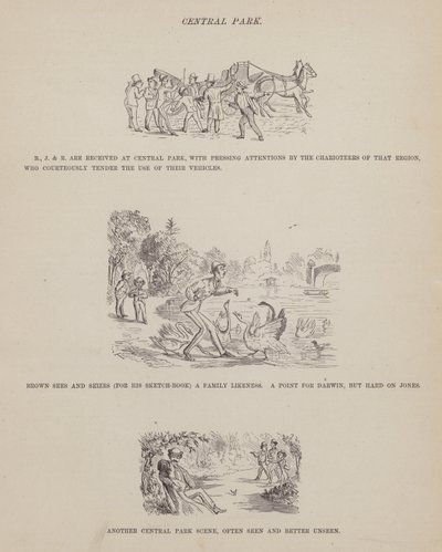 Página de The American Tour of Messrs Brown, Jones and Robinson (gravura) de Richard Doyle