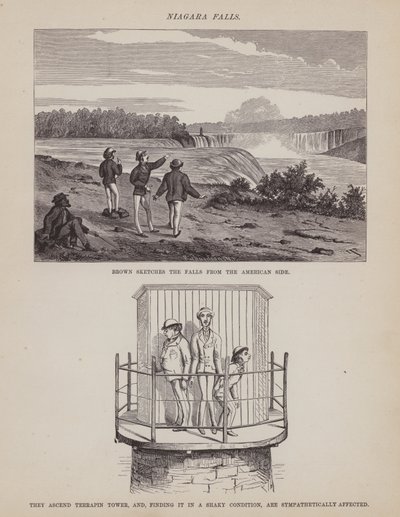 Página de The American Tour of Messrs Brown, Jones and Robinson (gravura) de Richard Doyle