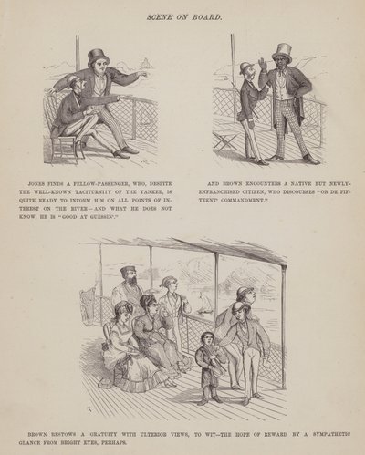 Página de The American Tour of Messrs Brown, Jones and Robinson (gravura) de Richard Doyle