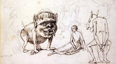 Queer Folk (caneta, tinta e lápis sobre papel) de Richard Doyle