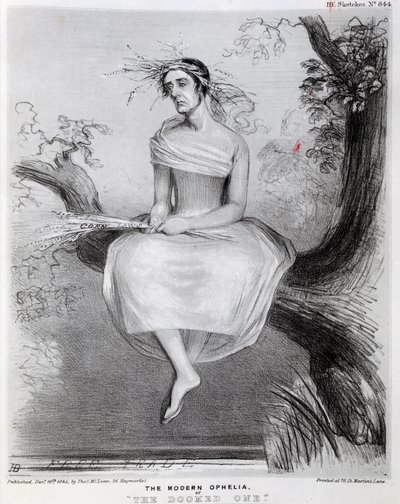 Ophelia moderno, ou o condenado, 1845 de Richard Doyle