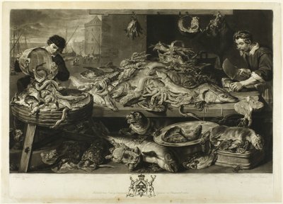 Um mercado de peixe de Richard Earlom