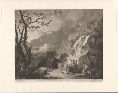 Paisagem com Meleager e Atalanta caçando javali Calydon de Richard Earlom
