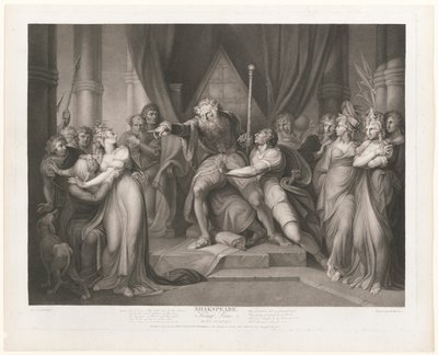 Lear expulsando sua filha Cordelia de Richard Earlom