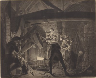 Uma Forja de Ferro de Richard Earlom after Joseph Wright