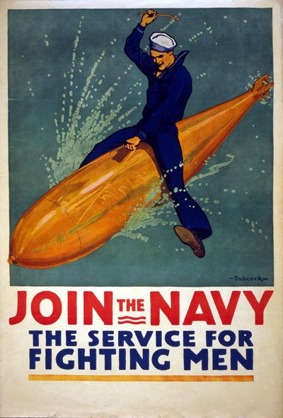 "Join the Navy", c.1917 (litografia a cores) de Richard Fayerweather Babcock