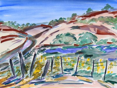 Dry Hills, norte da Califórnia, 2021 (aquarela sobre papel) de Richard Fox