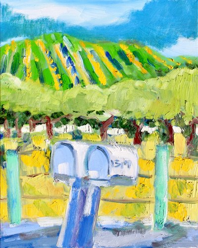 Caixas de correio e Vinhedos, Napa, 2019 de Richard Fox