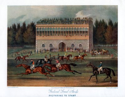 Goodwood Grand Stand, Preparando-se para Começar, 1836. de Richard Gibson Reeve