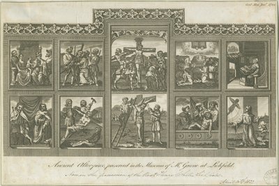 Lichfield - Antigo Altar-Piece: gravura, nd [c 1785] (impressão) de Richard Greene