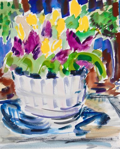 Flores em Barril, 2021 (aguarela sobre papel) de Richard H. Fox