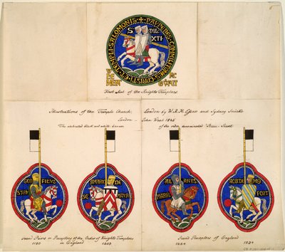 Selos dos Cavaleiros Templários de 1180, 1203, 1224, 1234, 1845 de Richard Hamilton Essex