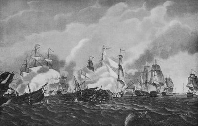 Ação fora de San Domingo, c1807 de Richard Harraden