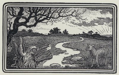 O lobo e o cordeiro (gravura) de Richard Heighway