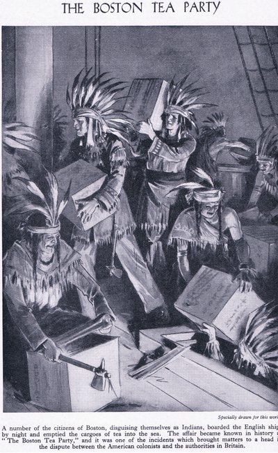 O Boston Tea Party, c.1950 de Richard Henry Brock