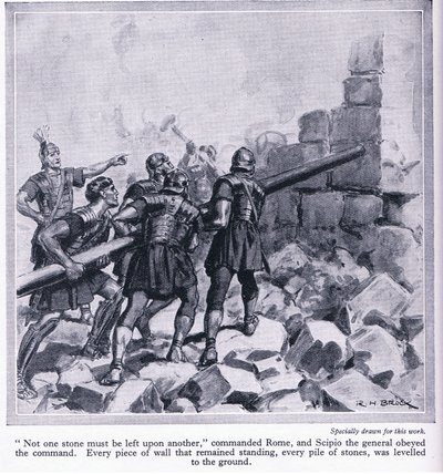 A destruição de Cartago pelos romanos, c.1950 de Richard Henry Brock