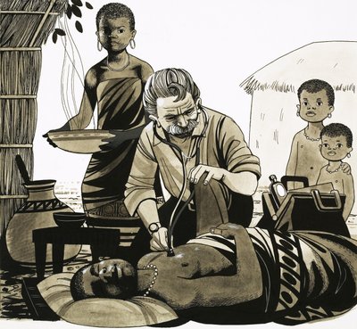 Um homem com uma missão: O Médico Musical (Albert Schweitzer) (ilustração) de Richard Hook