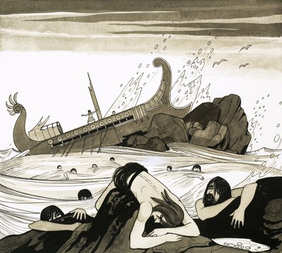 Uma galé romana que levava S. Paulo para Roma despenha-se nos rochedos ao largo de Malta de Richard Hook