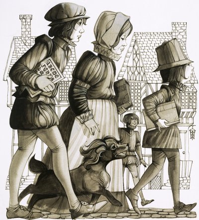 Crianças a caminho da escola de Richard Hook
