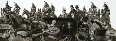 As multidões aplaudiram quando o Rei Eduardo passou de carro em Paris de Richard Hook