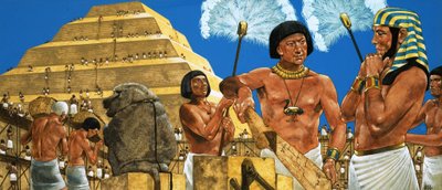 Imhotep, astrónomo e arquiteto, com o faraó Zoser de Richard Hook