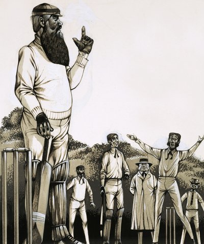O grande W G Grace no postigo de Richard Hook