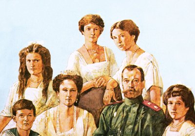 O czar Nicolau II com esta família de Richard Hook