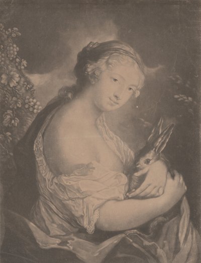 Outono: uma jovem segurando um coelho, 1775. de Richard Houston