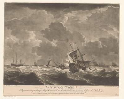Navios da Marinha em ondas altas
A Hard Gale (título sobre o objecto) de Richard Houston
