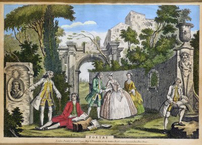 Poesia, pub. por Robert Sayer (fl.1750-80) c.1750 (aquatinta) de Richard Houston