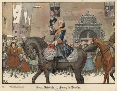Frederico, o Grande, entrando Breslau, 1741 de Richard Knoetel