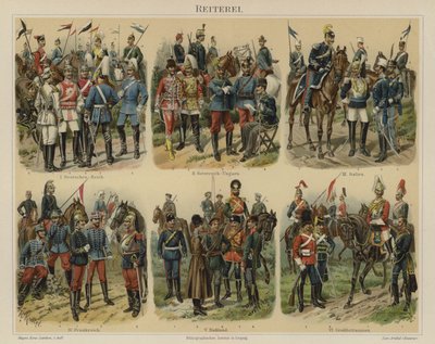 Cavalaria de exércitos europeus (cor litho) de Richard Knotel