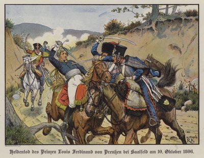 Morte heróica do Príncipe Louis Ferdinand da Prússia na Batalha de Saalfeld de Richard Knotel